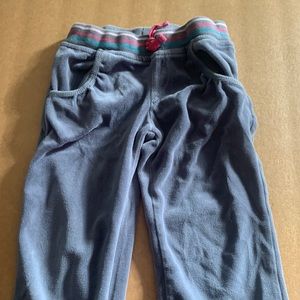 Velour gray pants with embroidery butterfly on bottom of leg